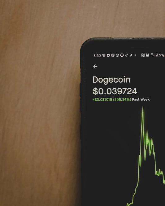 doge coin crypto rising on phone